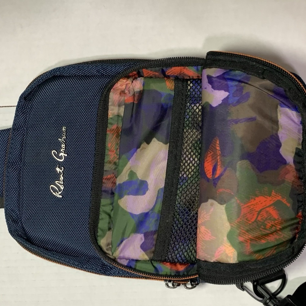 Robert Graham Randal Sling Bag Crossbody Messenger – Navy Blue Designer - Picture 5 of 10